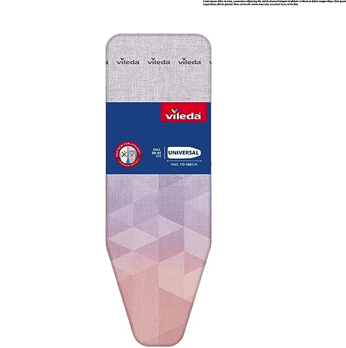 Vileda Diamond Bügelbrettbezug, titanbeschichtete hitzebeständige Bügelauflage, Universalgröße für Bügelflächen 30-45 cm Länge-110-130 cm Breite, für Dampfbügeleisen geeignet, Oeko-TEX-Zertifiziert im Sale