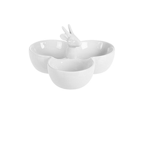 Sompex - JULU, 3-compartment bowl small - ceramic, white (31930) on sale