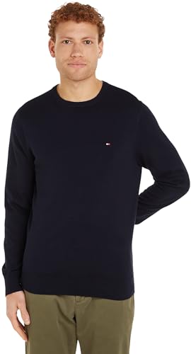 Tommy Hilfiger Herren Pullover Essential Cotton Crew Neck aus Baumwolle, Blau (Desert Sky), im Sale