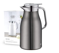 Thumbnail for alfi SKYLINE 1.0l, cool grey mat, stainless steel vacuum flask with hygienic tempered glass insert, screw cap with convenient push button, ergonomic handle, one-handed use, ideal as a coffee pot, teapot on sale