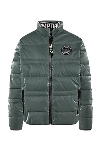 Camp David Herren Steppjacke mit Coating und Zip-Anhänger Khale Green im Sale