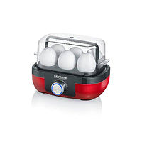 Thumbnail for SEVERIN egg cooker for 6 eggs with electronic cooking time control, including measuring cup with egg piercer, egg cooker with poaching insert, black/red, 420 W, EK 3168 on sale