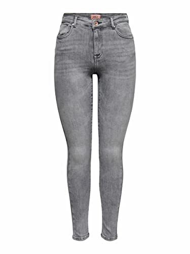 ONLY Women's Onlpower Mid Push Up Sk Azg937 Noos Jeans, Gray Denim, / 34L EU on sale