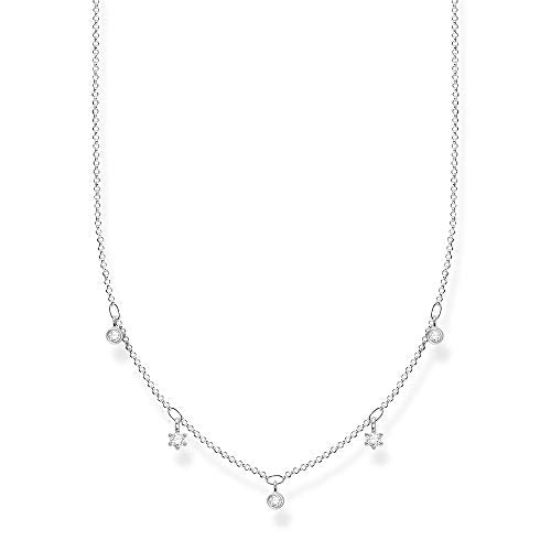 Thomas Sabo Damen Halskette weiße Steine silber 925 Sterlingsilber, 40-45 cm Länge im Sale