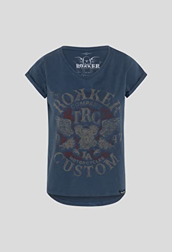 Rokker Custom T-Shirt Damen (blau), im Sale