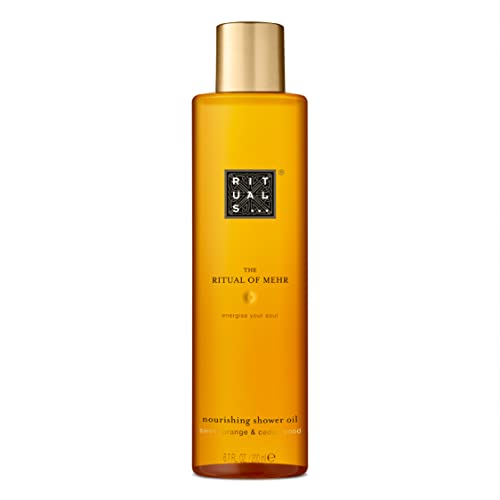 RITUALS Shower Oil by The Ritual of Mehr, 200 ml – With Sweet Orange &amp; Cedarwood – Energizing &amp; Stimulating Properties with Vitamin C on Sale