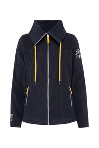 Thumbnail for SOCCX Damen Fleecejacke mit hohem Kragen und Rücken-Print Ivory im Sale