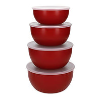 Thumbnail for KitchenAid - Salatschüsseln aus Kunststoff mit Deckel, rot, 4er Set 355, 591, 828 und 1065 Millilitern im Sale