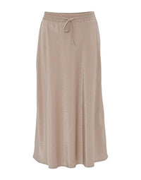 Thumbnail for OPUS Damen Midirock | Satinrock RAWI A-Linie aus glänzendem Viskose Mix warm Taupe, 38 im Sale