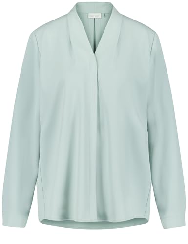 Gerry Weber Damen Fließende Bluse mit dekorativen Falten Langarm, mit Schlitz, Manschetten unifarben Mint 36 im Sale