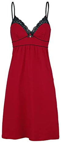 Thumbnail for Vive Maria Lipstick Girl women's negligee red, deep V-neck, plain, sleeveless, sleepwear, knee-length, size: XS on sale