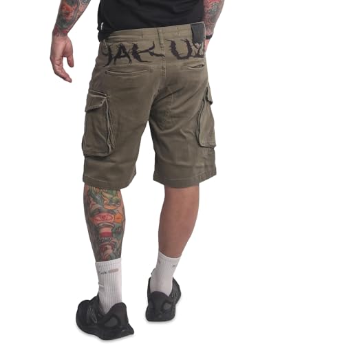 Yakuza Herren Shards Cargo Shorts, Schwarz, 40W im Sale