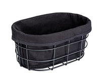 Thumbnail for WENKO Brotkorb Mod. Bela, Black Outdoor Kitchen Korb für Brot, Brötchen und Baguette aus pulverbeschichtetem Metall mit waschbarer Einlage aus 100% Baumwolle, 27 x 17 x 11,5 cm, Schwarz im Sale
