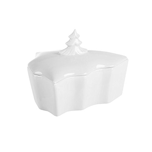 Sompex - JULU, Christmas tree tin large - ceramic, white (31920) on sale