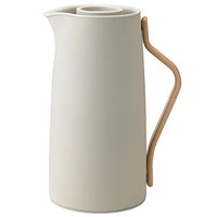Thumbnail for Stelton Emma Insulated Coffee Jug - Stainless steel thermal insert, double-walled insulation - Thermos flask/coffee pot/jug with beechwood handle, Easy-Click lid - 1.2 liters, soft sand on sale