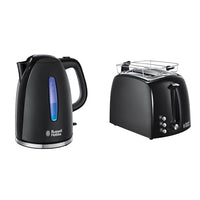 Thumbnail for Russell Hobbs 2er Frühstücksset: Wasserkocher (2400W, LED Beleuchtung) + Toaster (extra breite Toastschlitze) [Serie Textures Plus] im Sale