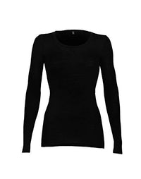 Thumbnail for Dilling Rippshirt für Damen aus 100% Bio-Merinowolle Schwarz 42 im Sale