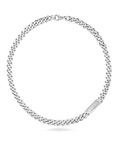 Philipp Plein Herren Kette Halskette Edelstahl silberfarben GOTHIC TAG PJTEA05NU im Sale