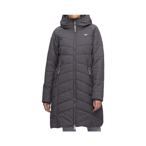 Ragwear DIZZIE COAT Damen Frauen Mantel,Parka,Steppmantel,lange Jacke,Stehkragen,wasserdicht,Grau, im Sale