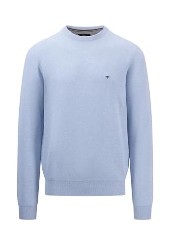 FYNCH-HATTON Men's Textured Knit Crew Neck Sweater, Summer Breeze, on Sale