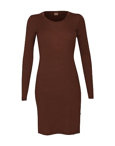 Dilling long-sleeved nightdress for women made of 100% organic merino wool, black, size 40, on sale