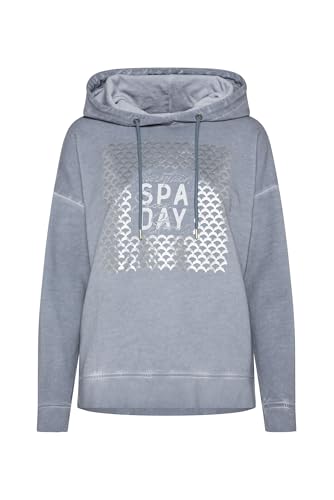 SOCCX Damen Hoodie Oil Dyed mit Artwork Cold Grey im Sale