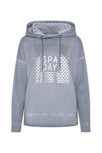 Thumbnail for SOCCX Damen Hoodie Oil Dyed mit Artwork Cold Grey im Sale