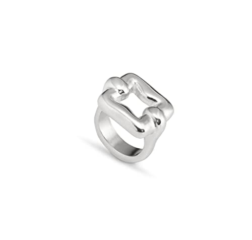 UNOde50 STERLING SILVER PLATED ALLOY RING SQUARE FOR Sale