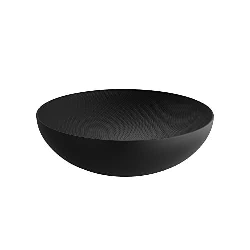 Alessi Double DUL02/25BT - Design Doppelwandige Schale aus Stahl, Epoxidharzlackiert, Schwarz Mit Reliefdekor im Sale