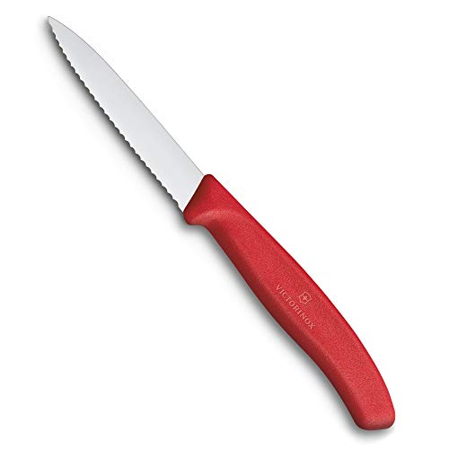 Victorinox, 6.7631, Swiss Classic, Vegetable Knife, Extra Sharp Blade, Serrated Edge, Robust Plastic Handle, Red, Made in Switzerland, Dishwasher Safe, on Sale