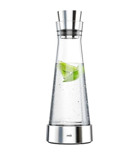 Emsa 505219 Flow Kühlkaraffe | Formschönes Design | Kühlleistung für 4h | Kühlpad | Glas und Edelstahl | Transparent | 1 Liter, 14 x14x30cm im Sale
