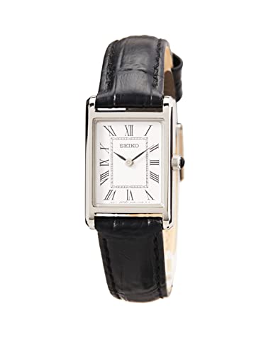 Seiko Damen-Uhr Quarz Edelstahl mit Lederband SWR053P1, Silber im Sale