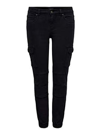Thumbnail for ONLY Cargo Jeans | Stretch Denim Jogger Pants | Slim Mid-Waist Carrot Pants ONLMISSOURI, Colors: Green, on Sale