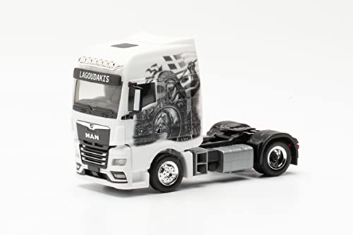 herpa 314473 Man Man TGX GX Lagoudakis 1 / Archilles, Held von Troja“ Zugmaschine Miniaturmodelle Kleinmodell Sammlerstück Detailgetreu, mehfarbig, im Sale