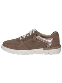 Thumbnail for CAPRICE women's flat leather sneakers with zip, shoe width H, extra width, brown (Mud Comb), EU on sale