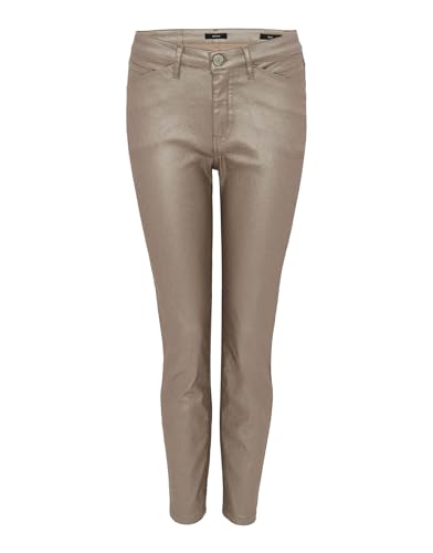 OPUS Damen Slim | Skinny Jeans Emily Classy Mid Rise mit Coating warm Taupe, L28 im Sale