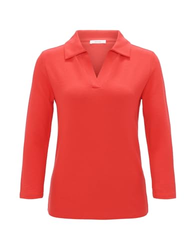 OPUS Damen Dreiviertelarmshirt | Shirt SINNI Batwing Fit aus Strukturiertem Jersey Sweet red, 36 im Sale