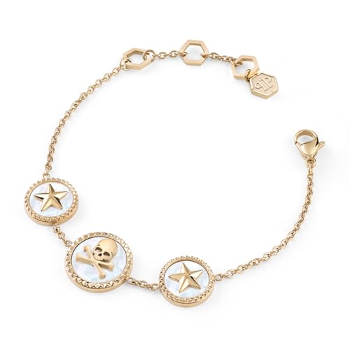 Philipp Plein Damen Armband Armkette Edelstahl IP Gold PLEIN MINI LOGO PJ2EA09BU im Sale