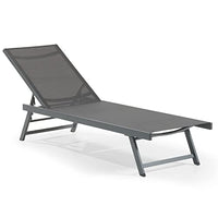 Thumbnail for Leco-Sonnenliege Elina – Formschöne Aluminium-Gartenliege mit 5fach Verstellbarer Rückenlehne und einklappbaren Füßen – Gestell Anthrazit im Sale