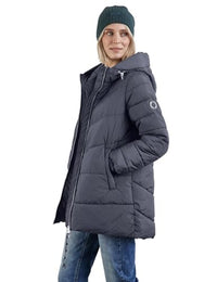 Thumbnail for STREET ONE Damen A201971 Lange Steppjacke, Gravity Blue, 40 im Sale