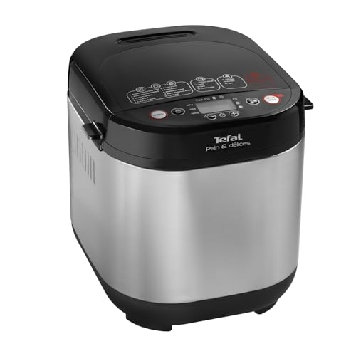Tefal PF240E Pain &amp; Délices Bread Maker | 20 baking programs | 3 bread sizes and browning levels adjustable | Also for cakes, pizza, and pasta dough | Non-stick baking pan | Black/stainless steel on sale