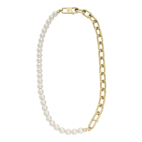 Fossil Damen-Halskette Heritage Gold aus Edelstahl, JF04727710 im Sale