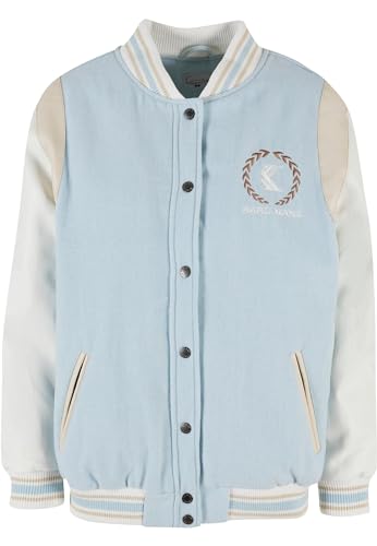 Karl Kani Damen KW223-069-1 Retro Emblem Block College Jacket Light Blue/White, im Sale