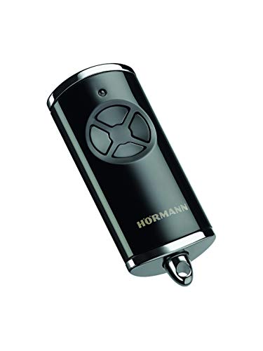 Hörmann hand-held transmitter HSE 4 BS (frequency 868 MHz, high-gloss black, garage door opener with chrome caps, batteries, dimensions 28 x 70 x 14 mm, including key ring) 4511561