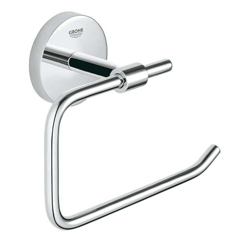 GROHE Bau Cosmopolitan, WC Toilettenpapierhalter (klebbar (Kleber separat kaufen), pflegeleicht, einfache Montage ohne Bohren, inkl. Schrauben und Dübel), chrom, 40457001 im Sale