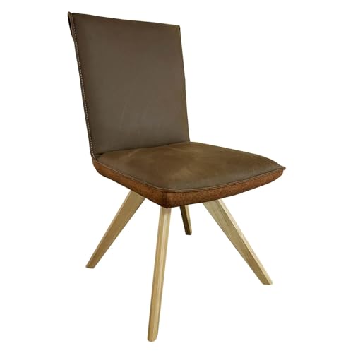 Koinor 2er-Set Stuhl S1250 S3V Schemel 9 Massiv Wildeiche Natur 2207 Bezug Leder A Indi... im Sale