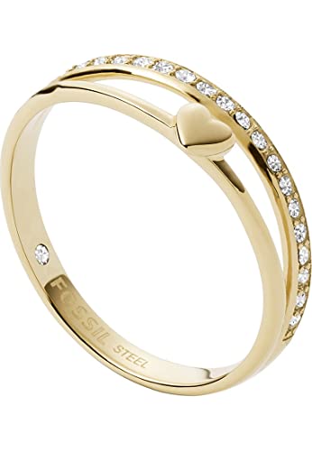 Fossil Ring Für Frauen Vintage Glitz, Länge: 21,5 X 20 X 6 Rose Gold Edelstahl Ring, JF03460791 im Sale