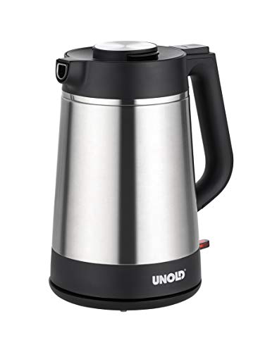 Unold 18715 Kettle - Stainless Steel Kettle, Black, 1.5 L, 1850 W, Instant Boil Kettle, 360° Rotatable, Boil-dry Protection and Boil-Stop with Automatic Shut-Off on Sale