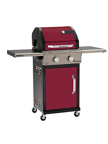 LANDMANN Triton PTS 2.0 Gas Grill | Premium gas grill with double-walled lid &amp; lid thermometer | Enameled cast iron grill grate for perfect grill branding | LANDMANN PTS System [Bordeaux]
