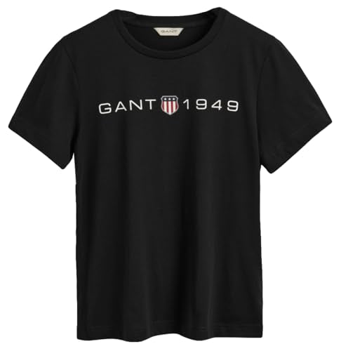 GANT Damen Reg Printed Graphic T-Shirt, Schwarz, EU im Sale